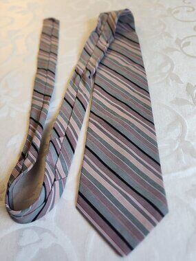 Grenadier Mens Formal Necktie 56.5"L x 3.6"W Multicolor Pink Diagonal Neck Tie